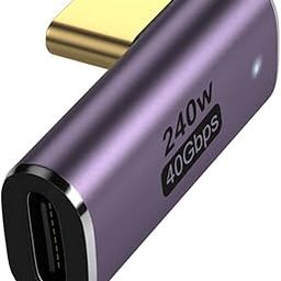 Tobo 240W USB C 90 Degree Adapter, Right Angle USB Type C Male to Female 40Gbps Connector for Thunderbolt, Switch, MacBook, Laptop, Tablet, Phone (TD-1081TC)-picture-31
