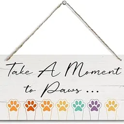 rdejxgvl Pet Decoration, Dog Paws Decor, Dog Wall Art, Rustic Wooden Sign, 30x15cm, Engineered Wood, Multi-Purpose Home & Outdoor Decor-picture-27