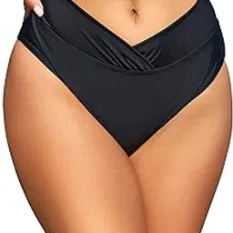 shekini Women's Bikini Bottom High Waisted Swimsuit Ruched Foldover Bathing Suit Bottoms-picture-22