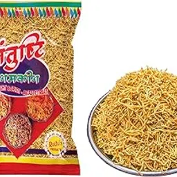 SANTUSHTI NAMKEEN | UJJAINI LACCHA SEV | 400 gms, Medium Spicy and Flavorful Snack | Authentic Healthy Indian Snacks, Made in Groundnut Oil-image-98