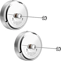 RFV1 Premium Retractable Stainless Steel Clothesline (Set of 2) – Adjustable & Lockable Wall-Mounted Laundry Drying Rope for Indoor/Balcony & Bathroom – Space-Saving Cloth Drying Wire (Silver)-image-35