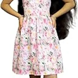 New Girls Flower Printed One Piece Dress-image-10