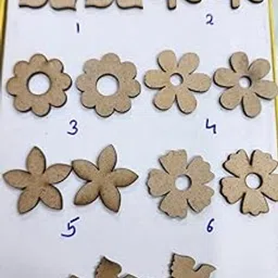 MDF Board for Jewellery Making, Painting, Rexin Art, Mandala Art, Craft Projects | 1 Inch Mixed Shape MDF Sheet | 50 Pcs Wooden Sheet DIY Board for Art & Craft Work-picture-24