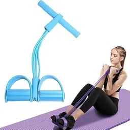 NINZA 4-Tube Yoga Pedal Pull Reducer Puller Resistance Band, Crossfit Exercise Fitness Tummy Body Building Equipment, for Abdomen/Waist/Arm/Leg Stretching Slimming Training Unisex (Multicolor)-image-81