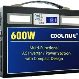 Coolnut Solar Power Station, 225000 mAh- 600watt- 832Wh Capacity, With EV Batteries Inside For All Electronic Gadgets & Appliances, Black(CNP-831)-image-3