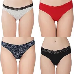 thread sutra Women?s Premium Cotton Panties | Antimicrobial & Breathable | Everyday Comfort with Amazing Fit | Soft Fabric Innerwear for All-Day Freshness & Hygiene | Bikini | Pack of 4 | Multicolour-picture-41