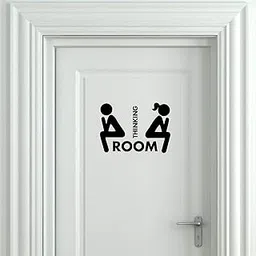 jnm enterprise JNM Thinking PVC Vinyl Room Theme Bathroom/Toilet Door Sign Sticker, Self-Adhesive-picture-22