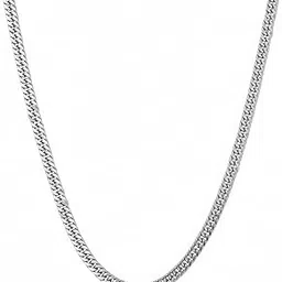 yellow chimes Trendy Classic Stainless Steel Curb Chain Silver Necklace, Silver Plated Chain for Men (Silver) (Ycssch-24Curb-Sl)-picture-43