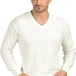 mont connett Men Woolen V Neck Solid Plain Design Pullover Heavy Rainbow Fabric Winter Wear Pure Wool Cardigan for Men Fully Warm Pullover Free Sizes image 1