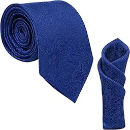 calixto Men's Microfibre Strips Necktie Tie With Pocket Square (Leatharite Gift Box) (Pack of 2)-picture-15
