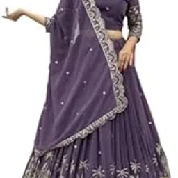 Women's Chiffon Silk Lehenga Choli With Duptta for Wedding-picture-19