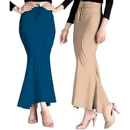 Women’s Perfect Curvy Look Saree Shapewear (Teal&&Cream Petticoat Combo (S)_pc)-picture-13