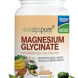 Alpspure Nutra Magnesium Glycinate | 60 Veg Capsules | High Absorption & Chelated Form | Better Sleep Quality | Improves Muscle & Nerve Function | Magnesium Supplement | Healthy Bones-picture-19