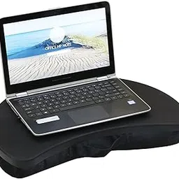 Lapboard (Black Colour) : Lap Desk/Lap Cushion/Lap Tray/Lap Table- Fits Upto 17" Laptop - Portable Multi Purpose Work Station/Sturdy Stable Work Surface for Bed Sofa Couch Travel-picture-18