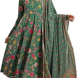 libas Women Floral Printed Cotton Anarkali Kurta Set With Dupatta-picture-38