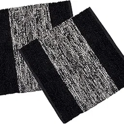 Arfa Home 2 Piece Touch Pooja Aasan Mat Set - 22 x 22 inch (Black & Gray) dz-picture-23