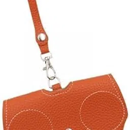 5xGlasses Bag Handmade Dustproof Glasses Clip PU Leather Case Eyeglasses Pouch Orange-image-12