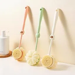 YUQORY 2-in-1 Body Bathing Brush with Soft Bristle and Loofah Body Back Scrubber Brush Massage Brushbath scrubber for body Exfoliating and Cleansing - Long Handle Shower bath Brush for Smooth, Glowing Skin for men & women (TEDDY BRUSH)-picture-13