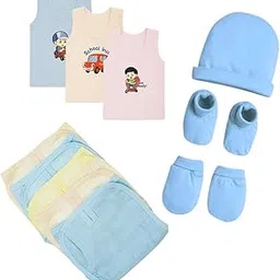 Fash-N-Vibe Infant Care Set with Vests Nappies Napkins Cap Mittens Booties and Labeled Washcloths for Babies Months Essentials Bundle for Gifting Travel and Daily Needs_14-picture-23