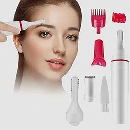 Auslese Robotics 5 in 1 Womens Hair Trimmer Portable Electric Painless Epilator for Eyebrow Nose Face Underarms and Bikini Mini Sensitive Beauty Styler Shaver-image-98