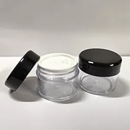 SHREE MAHA 30gm Empty Acrylic San Jar Transparent Cosmetic Container with Black Cap and inner lids for Lip Balms, Lip Scrubs, Body Butters, Eyeshadow, Makeup & beauty products [PACK OF 12 PCS]-image-21