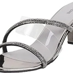mochi Women Glittery Block Heel Party Fashion Sandals-picture-52