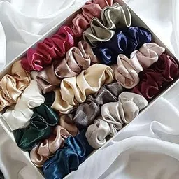 26 Cute Smile Luxury Satin Scrunchies Set ? Pack of 8 Soft, Anti-Hair-Breakage Hair Ties for Women & Girls | Elegant Elastic Ponytail Holders | Stylish & Gentle Hairbands | Gift for Mom, Sister & Friends-image-12