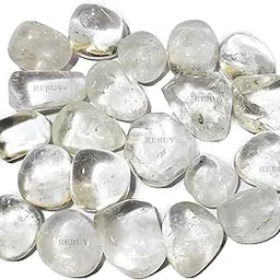 Clear Quartz Stone Tumbles Natural Crystal Healing Stones Reiki Healing Stones Chakra Stone Tumble Kit By REBUY, Color Clear, Weight 50 Grams-picture-31