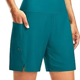 g gradual Women's 7" Long Swim Board Shorts High Waisted Quick Dry Beach Swimming Shorts for Women with Liner Pockets-picture-30