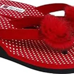 ragni Women's Slippers Indoor House or Outdoor Latest Fashion Black Flower FlipFlop Slipper (Red, numeric_4)-picture-44