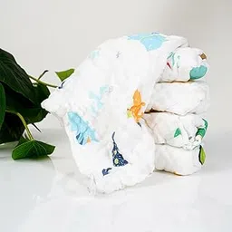 BASEEFY Baby Muslin Washcloths for Sensitive Skins-Extra Soft and Water Absorbent Wipes for Newborns-Natural Muslin Cotton Burp Cloths for Toddlers-Reusable Printed Napkins for Infants(Pack of 5)-picture-29