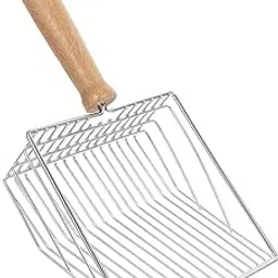 Happyyami 1pc Hollow Cat Litter Shovel Trash Can Dog Litter Scoop Metal Dog Kennel Furfixer Litter Scoop Doggy Gifts Cat Litter Scoop Pet Cat Sand Scooper Sus304 Stainless Steel Beech Tray-image-1