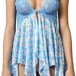 softwrap Womens Lace Lingerie Front Closure Babydoll V Neck Nightwear Sexy Chemise Babydoll-picture-26