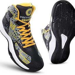 vector x Graffiti 3D Texture TPU Fusing|Eva Phylon Rubber Sole Stylish & Comfortable High Ankle Court Shoe Best for Squash Table Tennis Volleyball Indoor & Outdoor Sports Lace Up Sneakers for Men-picture-5