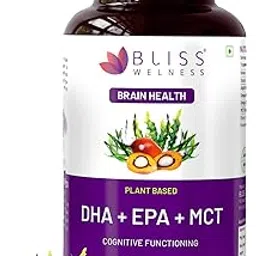 Vegan Omega 3 DHA EPA MCT 1000mg Algae Oil | For Brain Heart Hair Skin Joints & Eye Health - 60 Vegetarian Capsules-image-82