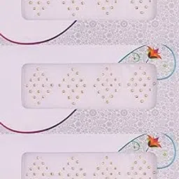 Vama Fashions Golden Stone Round Bindis Diamond Cut kumkum sticker Yellow bindiya tiki Set Bindi for Girls (Pack of 3 Sheets Small Size 2.5mm)-picture-49