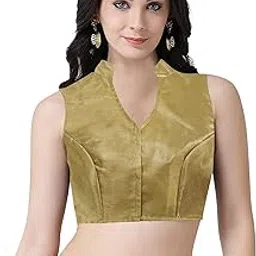 fressia fabrics Women's Cotton Silk Black Saree Blouse-picture-28