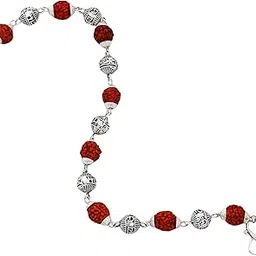 atishiv Rudraksha Mala Bracelet with Om Namah Shivay Silver Capping, 30g, for Meditation and Spiritual Wellness-picture-28