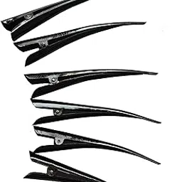 Skab® Ponytail Holders Long Banana Metal Clips Thick Curved Glossy For Women/Girls Hairstyles, Black Glossy Finish Self Lock Hair Clutchers (Black, Set Of 5)-picture-28