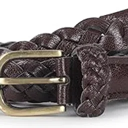 punnu Brown Vegan Leather Women's Braided Belt-picture-50