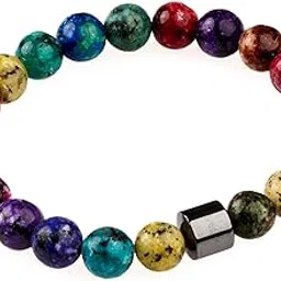 the men thing AZURITE NORTHERN LIGHT - Beads Bracelet with Natural Stone - 7 inch Stretch Bracelet For Men-picture-25
