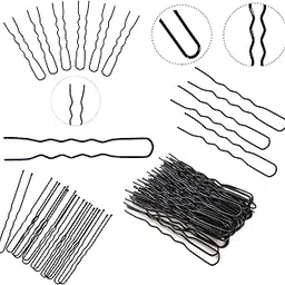 HOC® 100 Pieces Black U-Shape Pins for Juda & Bun, Bridal Hair Styling Tool for Kids/Girls/Women With Storage Box, 5cm (2inch) Medium-picture-29