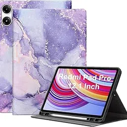 ProElite Book Cover Case for Redmi Pad Pro 12.1 inch Cover, Smart flip case Book Cover for Redmi Pad Pro 12.1 inch Tablet with Pen Holder [Support Auto Sleep Wake Feature], Marble Purple-image-25