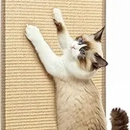 ComSaf Cat Scratcher Mat - 23.6" Sisal Cat Scratch Pad for Indoor Cats, Large Floor & Wall Mount Cat Scratching Mat with Adhesive Screw, Furniture Protector (1PC)-picture-30