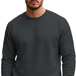 NOBERO Sweatshirts for Man Stylish | 280 GSM Rich Cotton Fleece Solid Regular Fit Full Sleeve Sweatshirt for Men | Stylish Casual Wear Winter Sweatshirt for Men image 1