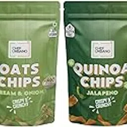 Chef Urbano Healthy Chips Peri Peri, Jalapeno, Cream & Onion and Indian Masala combo 85 gms PACK OF 4 | Gluten Free | | Vegan | Low GI| Crunchy Healthy Snacks | High Protein and Fiber Rich-picture-29