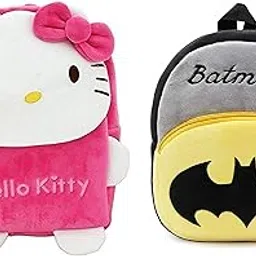 blue tree Kids School Bag Soft Plush Backpack Cartoon Bags Mini Travel Bag for for Girls Boys Toddler Baby Hello Kitty & Batman-picture-37