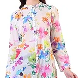 w for woman White Pure Cotton Button Down Shirt with Tonal Embroidery-picture-31