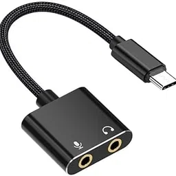 Verilux® USB C to 3.5mm Jack Audio Adapter, Headphone & Mic Splitter, USB-C Audio Splitter Dual 3.5mm Jack Aux Adapter for Gaming, Online Meeting, Calls image 1