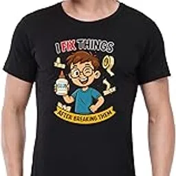 caseria Men's Cotton Graphic Printed Half Sleeve T-Shirt - I Fix Thing-picture-52